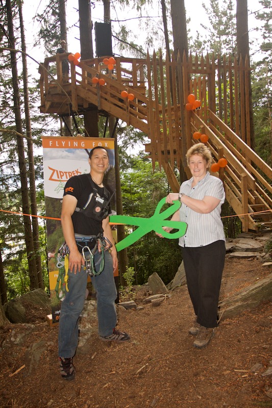 Trent Yeo with Vanessa van Uden at the opening of Ziptrek Ecotours Kea Tour 